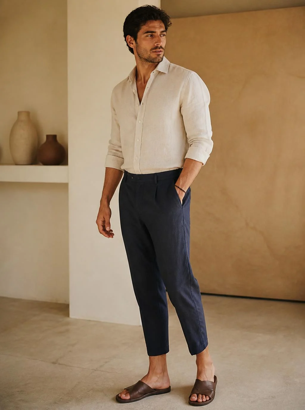 Cropped Linen Trousers — image 3