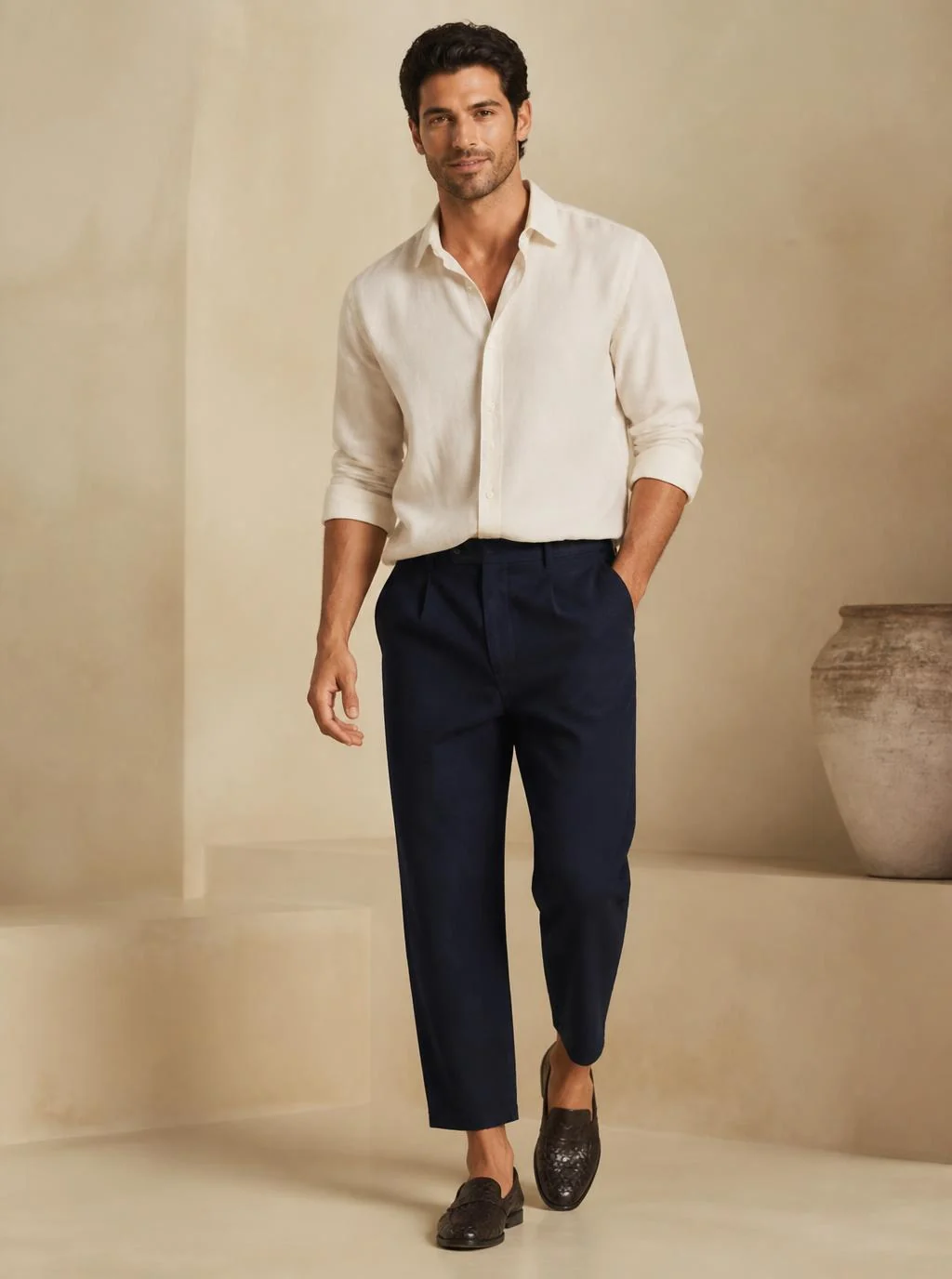 Cropped Linen Trousers