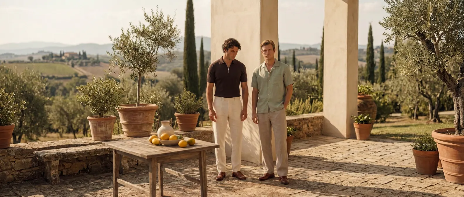 Maison & Marque — two models in linen summer tailoring