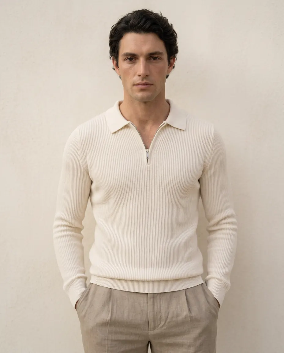 Knitted Quarter Zip Up — image 2