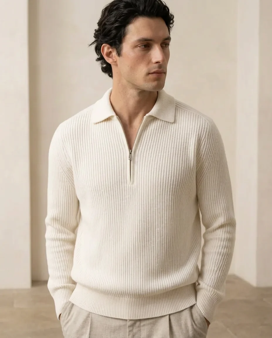 Knitted Quarter Zip Up