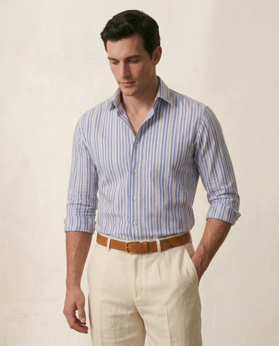 Striped Button-Down Shirt