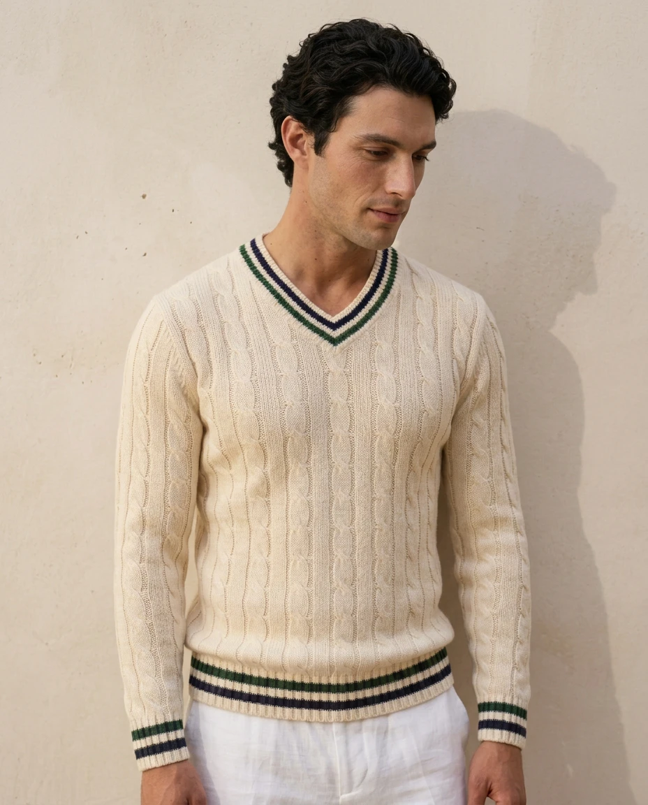 Knitted V-Neck Sweater — image 3
