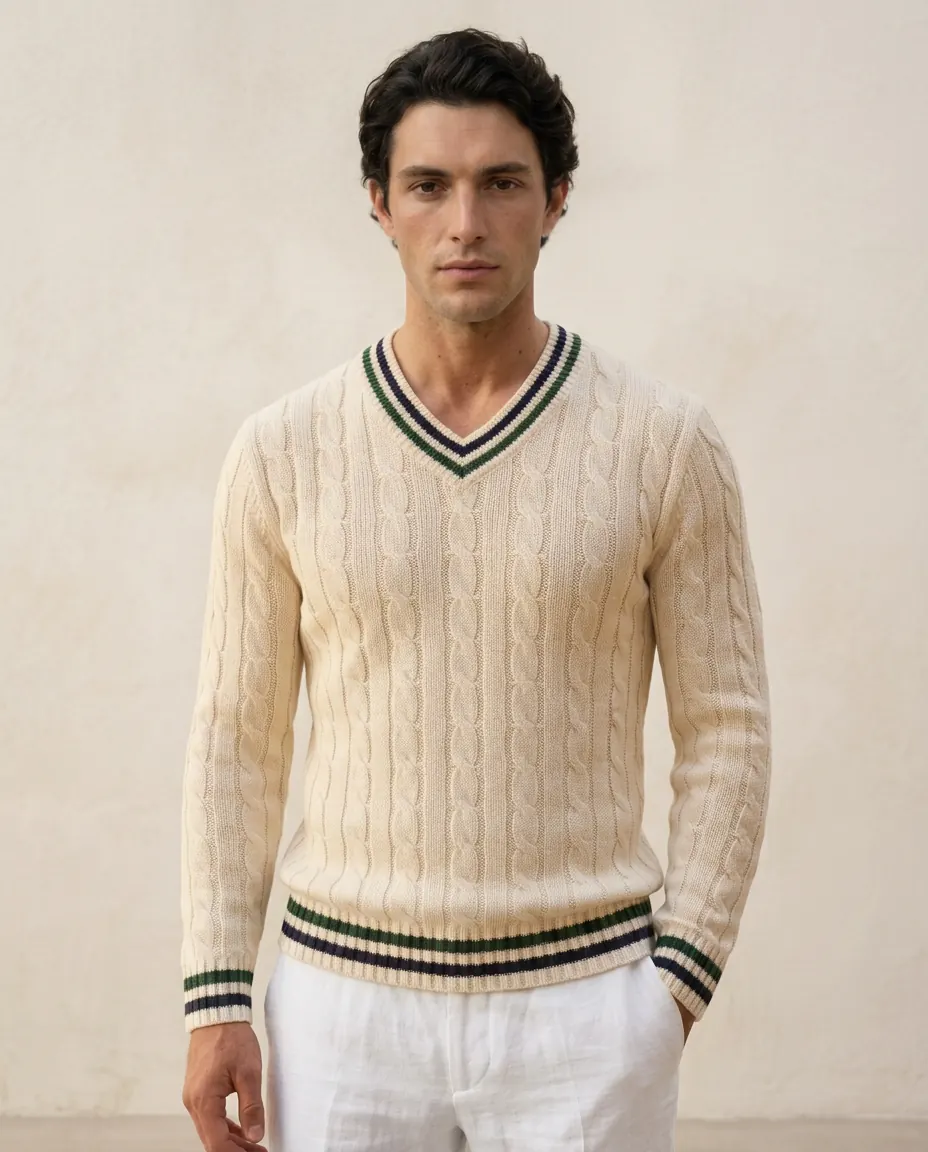 Knitted V-Neck Sweater — image 2