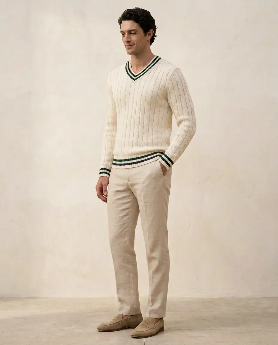 Knitted V-Neck Sweater