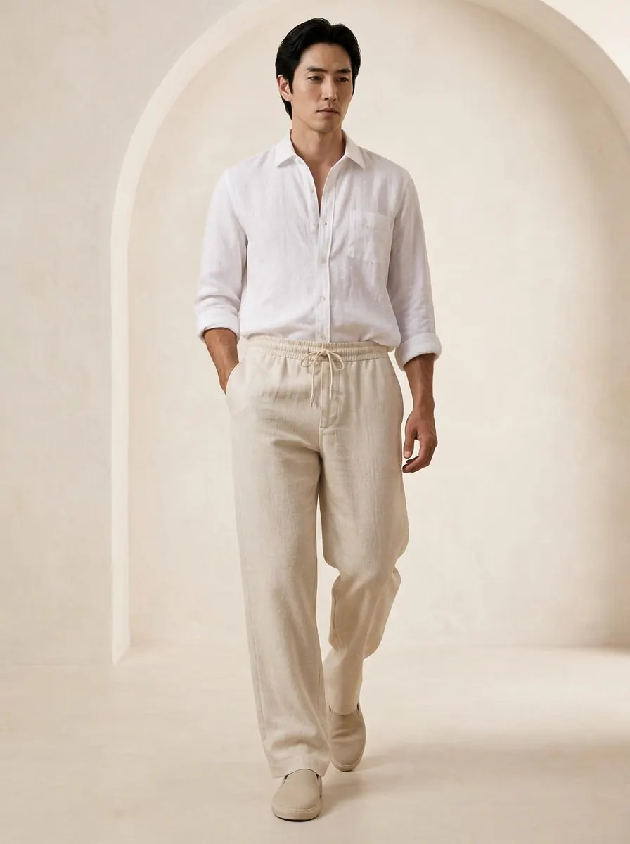 Wide Linen Trousers — image 2