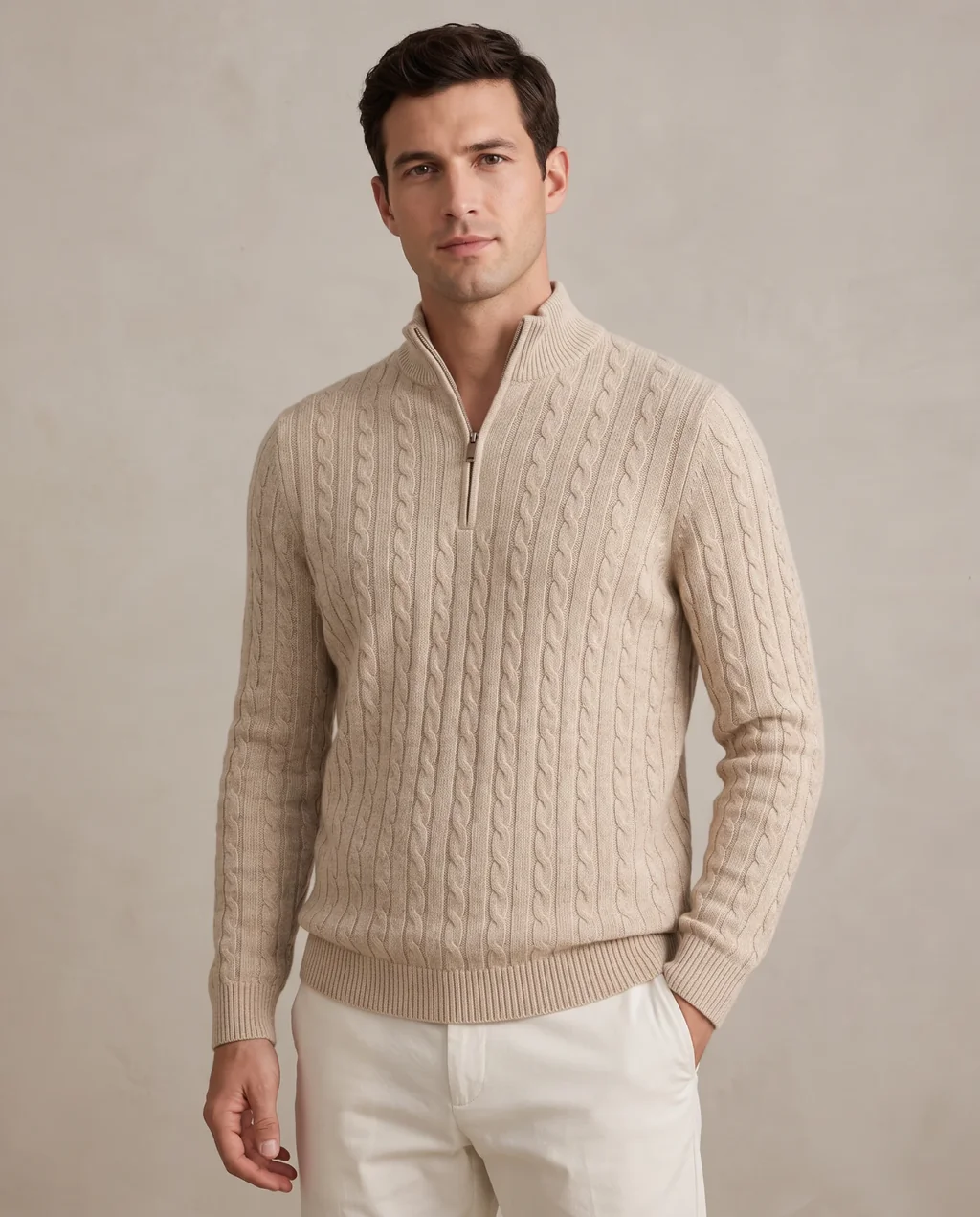 Knitted Zip-Up Sweater