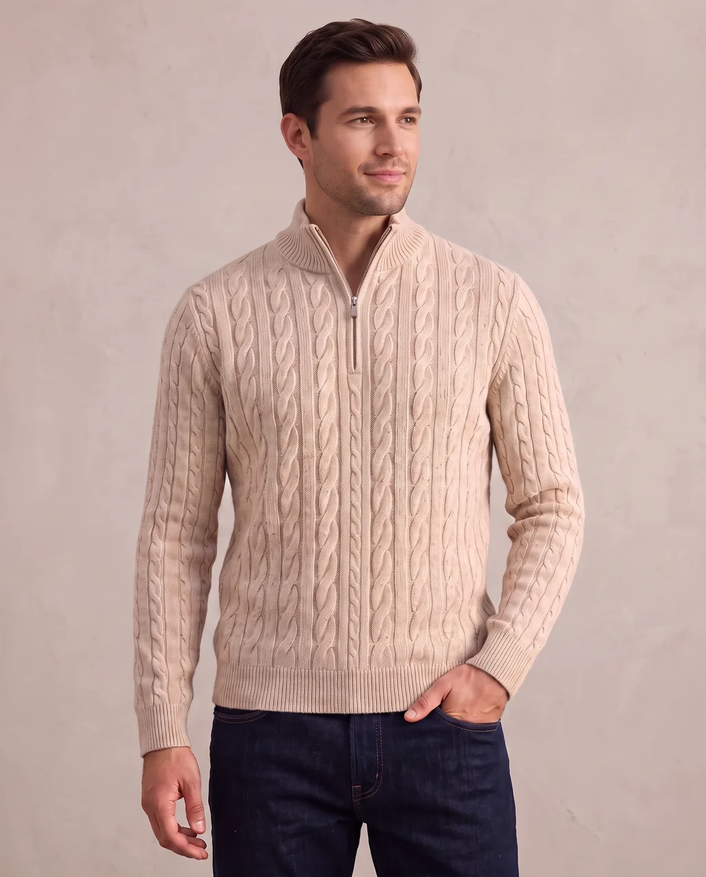 Knitted Zip-Up Sweater — image 3